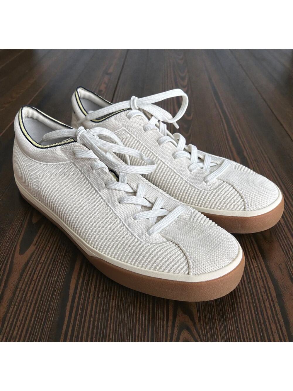 Rothy’s The Lace Up Sneaker White with Tan Gum Sole | New |Womens 11 Minimalist
